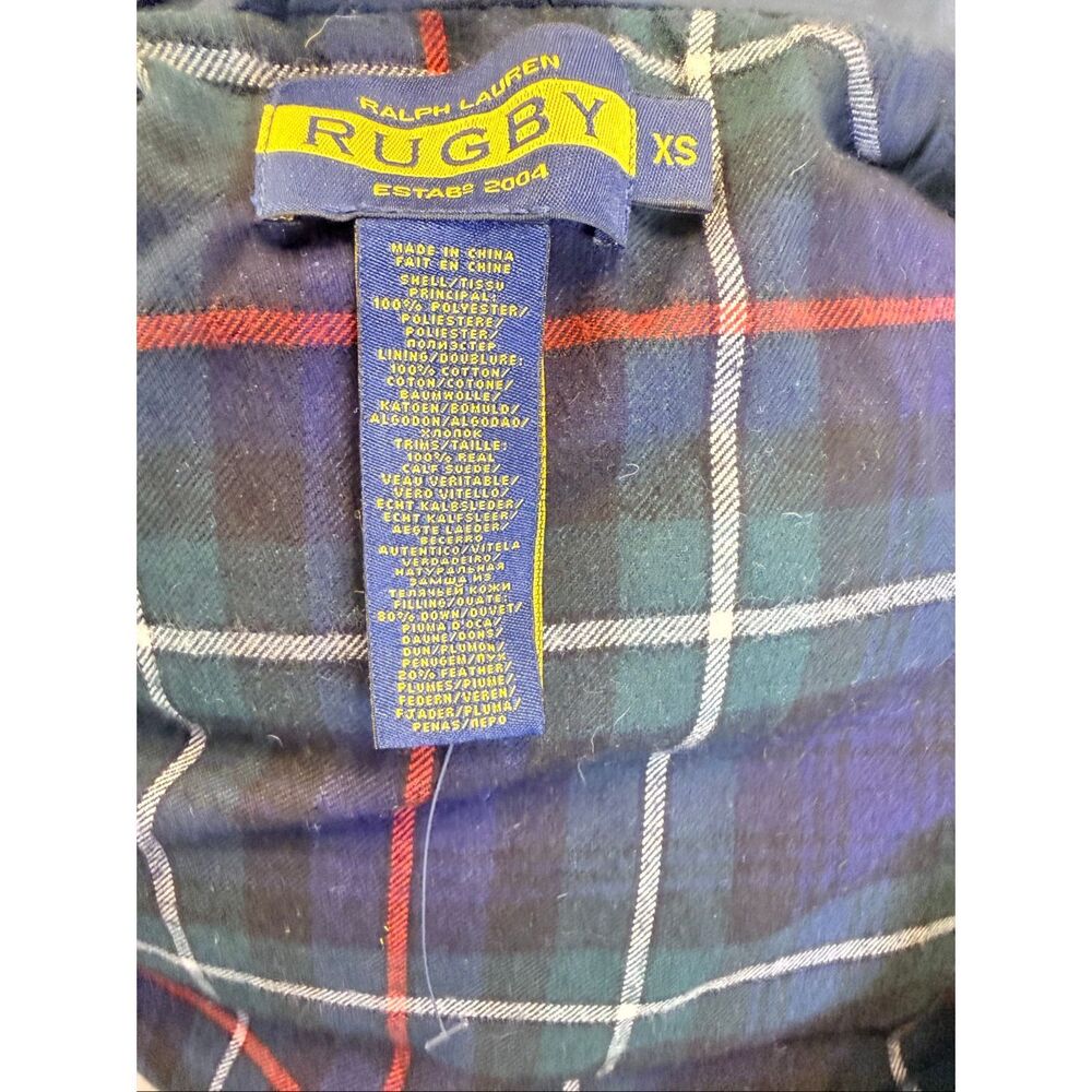 Ralph Lauren Rugby Quilted Down Puffer Vest XS Suede Patch Collectible - Picture 7 of 9
